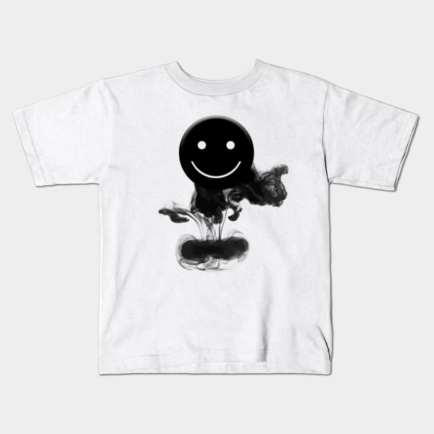 Black Smiley Kids T-Shirt by kostjuk